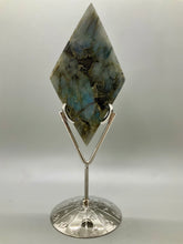 Load image into Gallery viewer, Labradorite Diamond Carving with Stand