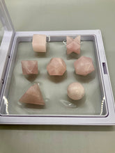Load image into Gallery viewer, Rose Quartz Platonic Solids (7 pieces)