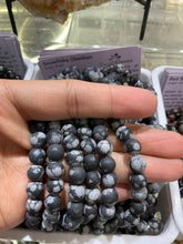Load image into Gallery viewer, Snowflake Obsidian Bracelet (8 mm Matte)