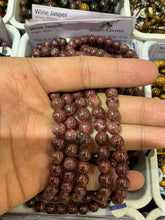 Load image into Gallery viewer, Wine Jasper Bracelet (8 mm)