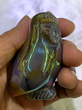 Load image into Gallery viewer, Rainbow Chalcedony Druzy Owl