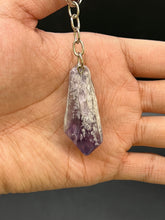 Load image into Gallery viewer, Amethyst Elestial Torch Keychain