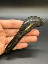 Load image into Gallery viewer, SIlver Sheen Obsidian Gua Sha Facial Massage