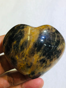 Black Moonstone Heart