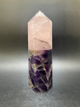 Load image into Gallery viewer, Dogtooth Amethyst with Rose Quartz Point