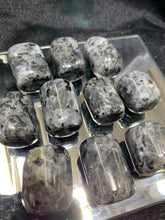 Load image into Gallery viewer, Larvakite (Black Labradorite) Tumbled