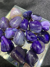 Load image into Gallery viewer, Agate Purple (Dyed) Tumbled - 4 Stones
