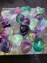 Load image into Gallery viewer, Rainbow Fluorite Tumbled
