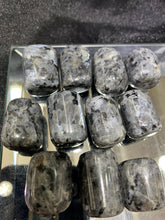 Load image into Gallery viewer, Larvakite (Black Labradorite) Tumbled