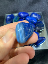 Load image into Gallery viewer, Agate Blue (Dyed) Tumbled - 4 Stones