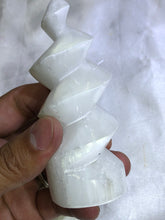 Load image into Gallery viewer, Selenite Twisted Tower Medium