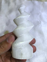 Load image into Gallery viewer, Selenite Twisted Tower Medium