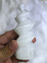Load image into Gallery viewer, Selenite Twisted Tower Medium