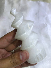 Load image into Gallery viewer, Selenite Twisted Tower Medium