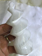 Load image into Gallery viewer, Selenite Twisted Tower Medium
