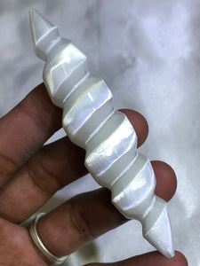 Double Terminated Twisted Selenite Wand