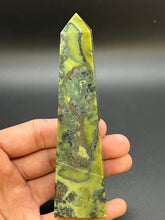 Load image into Gallery viewer, Serpentine with Pyrite Obelisk