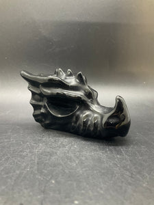 Black Obsidian Dragon Head