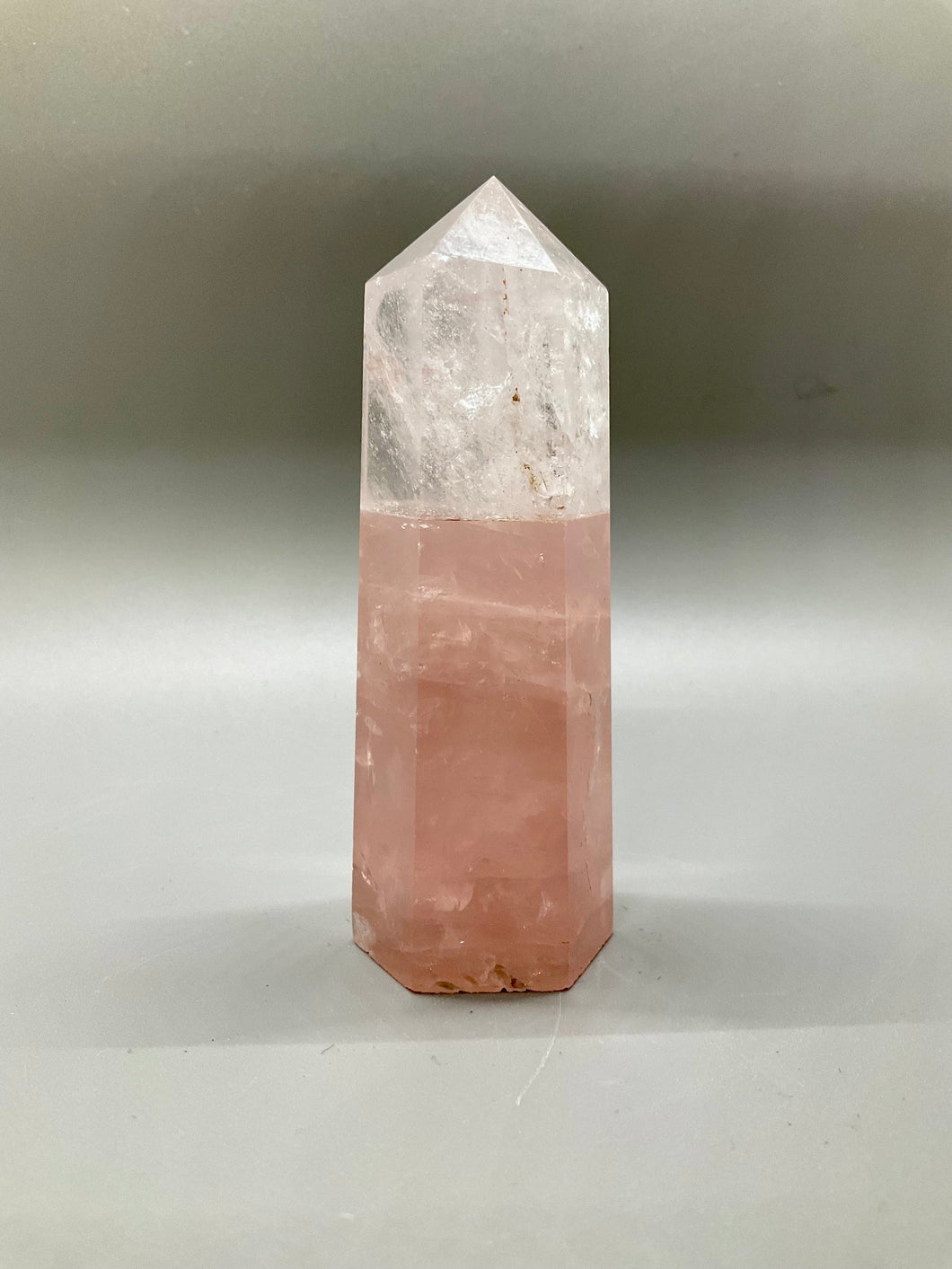 Rose Quartz with Quartz Crystal Point