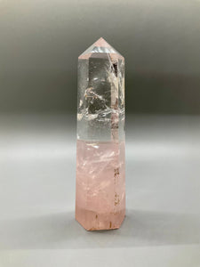 Rose Quartz with Quartz Crystal Point