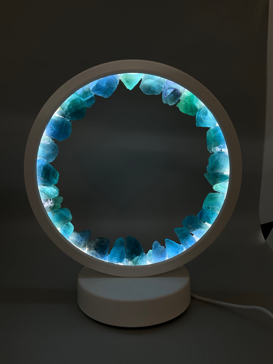 Blue Fluorite Crystal Healing Night Light