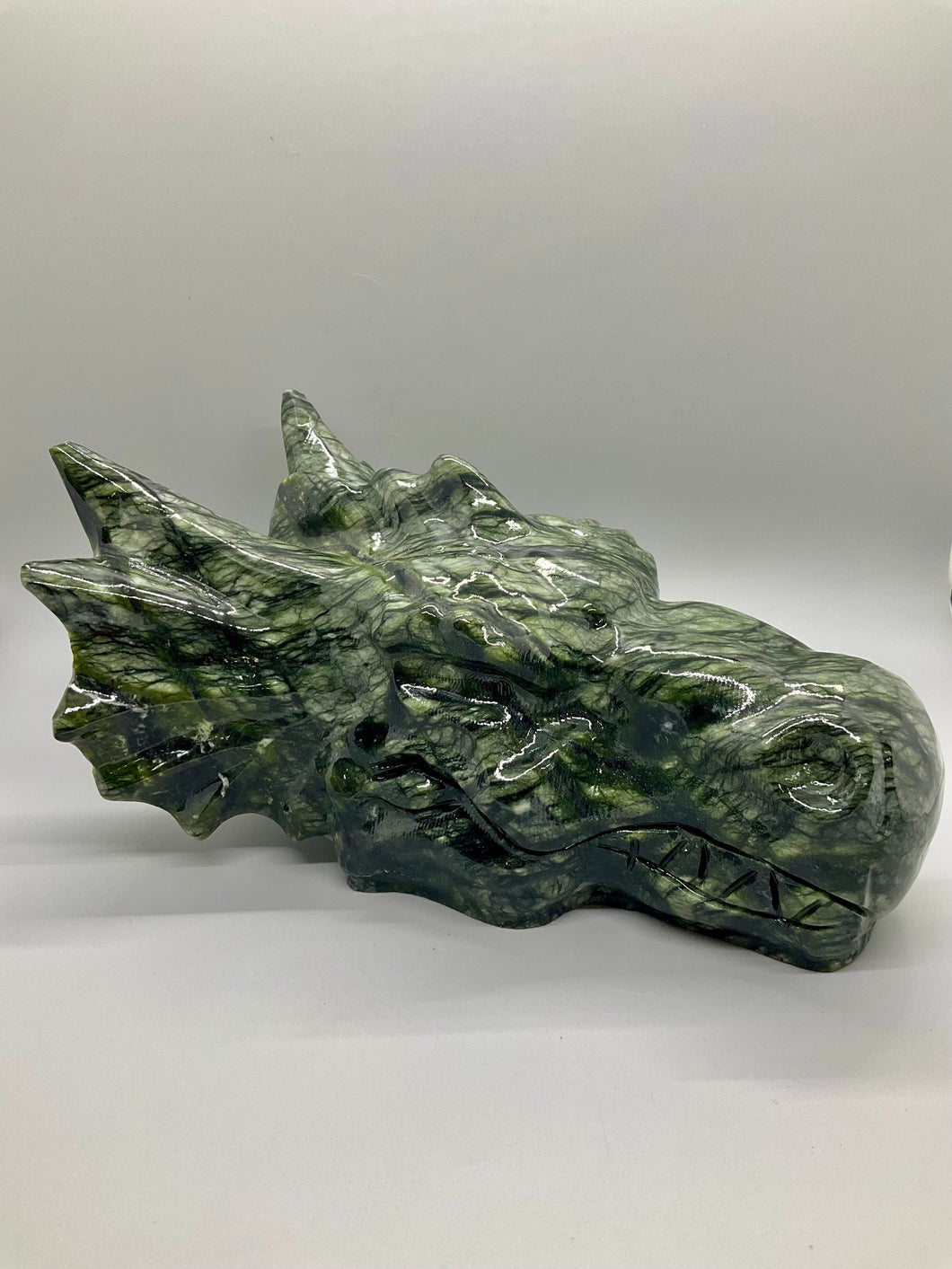 Green Jasper Dragonhead