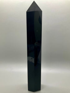 Black Obsidian Tower with Seven Chakra Engravings