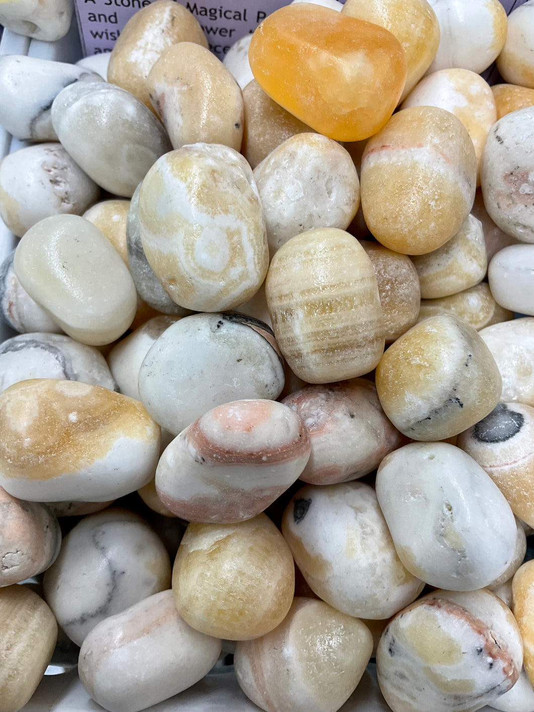 Black Phantom Calcite Tumbled