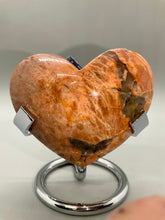 Load image into Gallery viewer, Peach Moonstone with Smoky Quartz Heart
