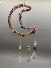Load image into Gallery viewer, Amethyst Half Moon Sun Catcher
