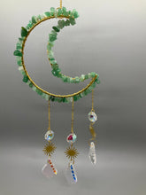 Load image into Gallery viewer, Green Aventurine Half Moon Sun Catcher
