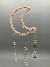 Load image into Gallery viewer, Rose Quartz Half Moon Sun Catcher

