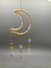 Load image into Gallery viewer, Rose Quartz Half Moon Sun Catcher
