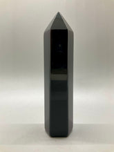 Load image into Gallery viewer, Black Obsidian Tower with Seven Chakra Engravings
