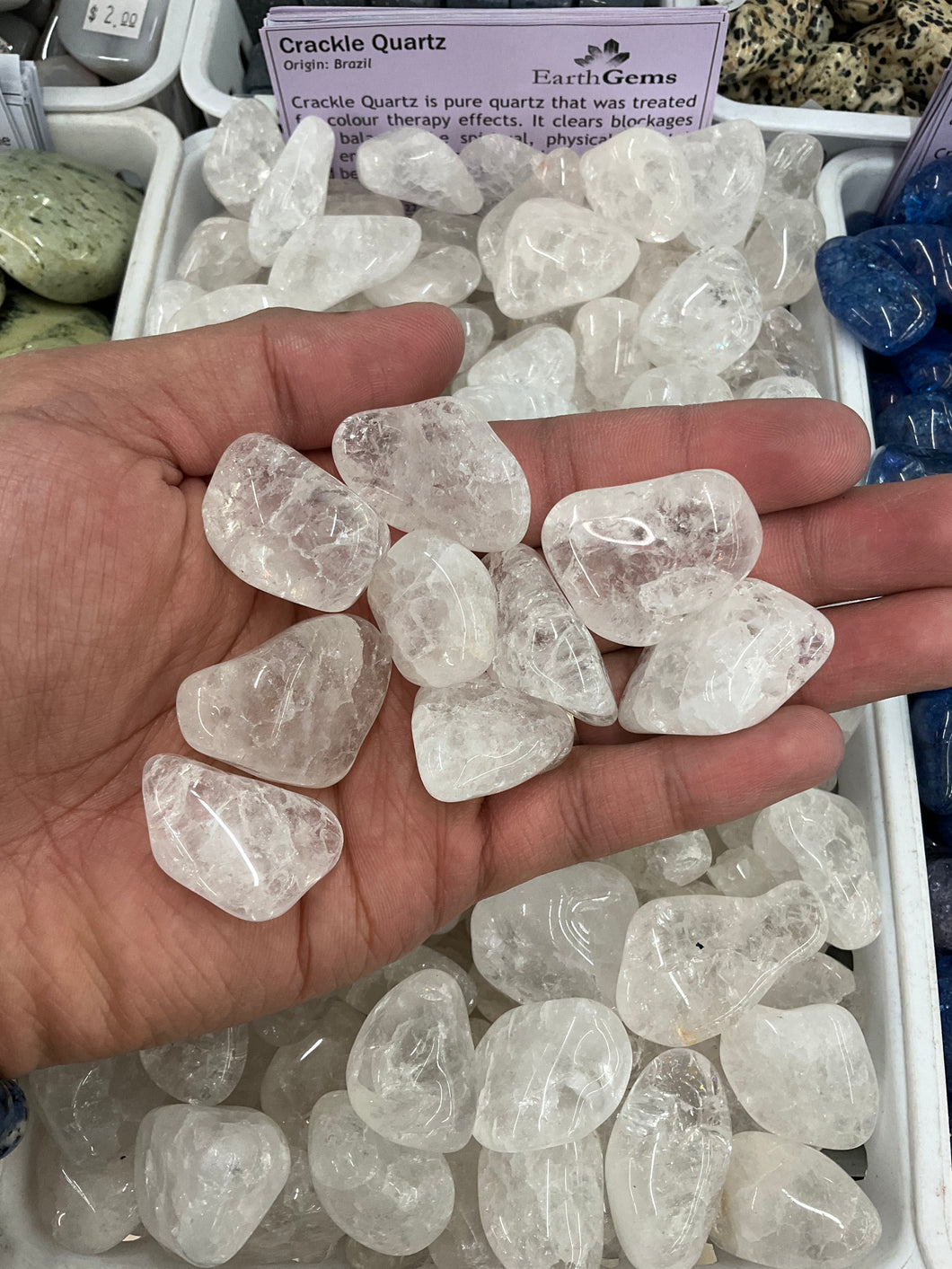 Crackle Quartz Tumbled (White) - 4 Stones