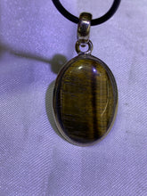 Load image into Gallery viewer, Yellow Tiger&#39;s Eye Pendant - Sterling Silver Frame
