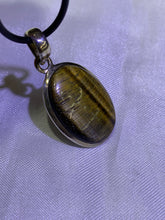 Load image into Gallery viewer, Yellow Tiger&#39;s Eye Pendant - Sterling Silver Frame
