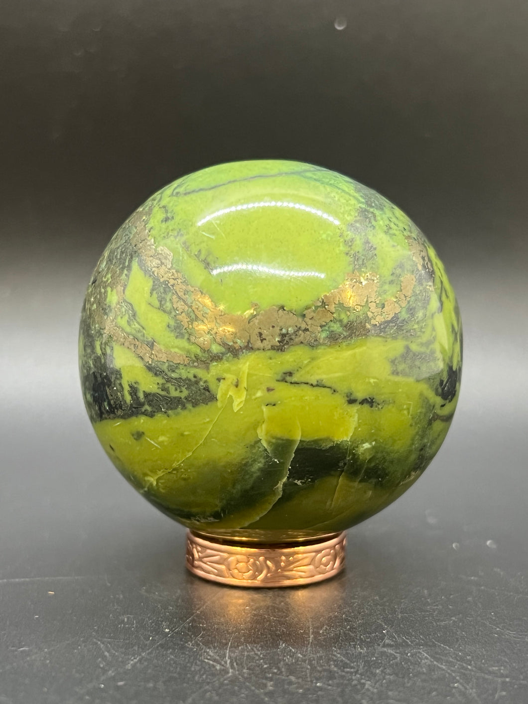 Serpentine with Pyrite Sphere