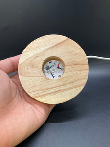 Disc Shape Wooden LED USB Light Base (colour)