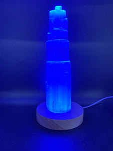 Disc Shape Wooden LED USB Light Base (colour)