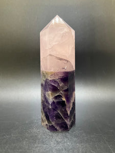 Dogtooth Amethyst  with Rose Quartz Point