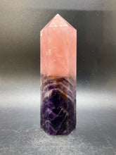 Load image into Gallery viewer, Dogtooth Amethyst  with Rose Quartz Point
