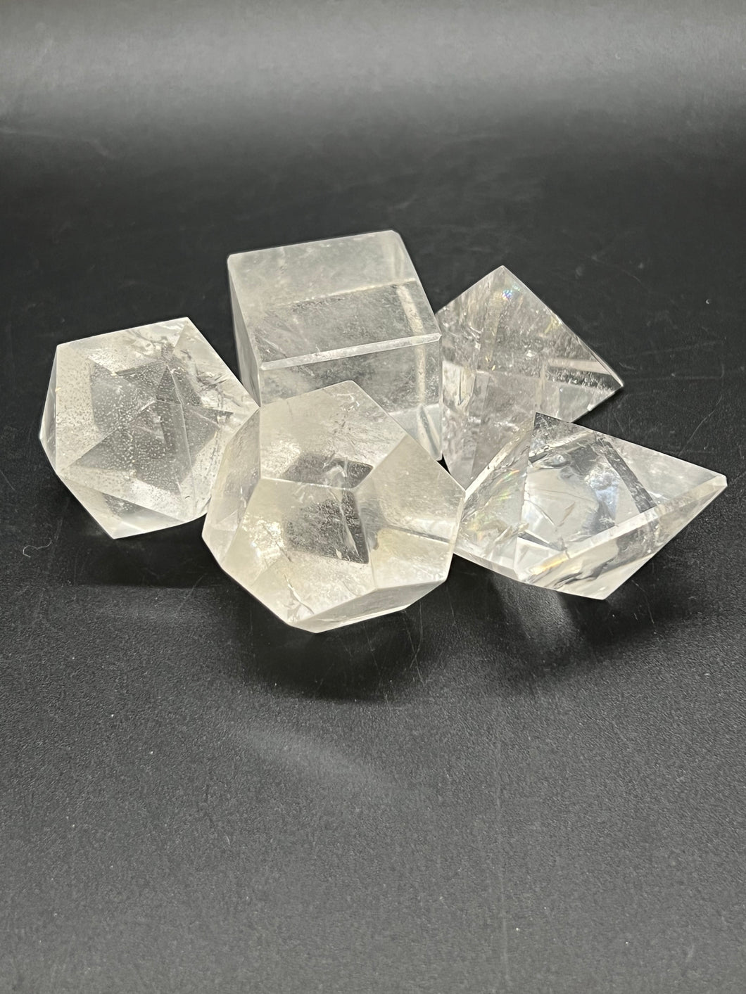 Quartz Crystal Platonic Solids