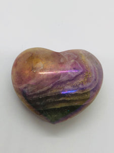 Rainbow Aura Fluorite Heart