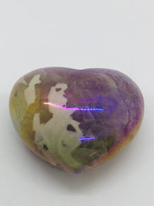 Rainbow Aura Fluorite Heart
