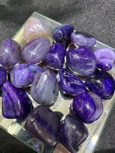 Load image into Gallery viewer, Agate Purple (Dyed) Tumbled - 4 Stones
