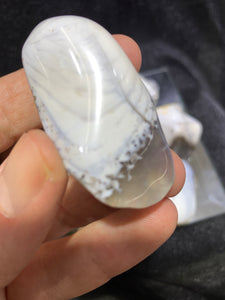 White Opal on Chalcedony Tumbled