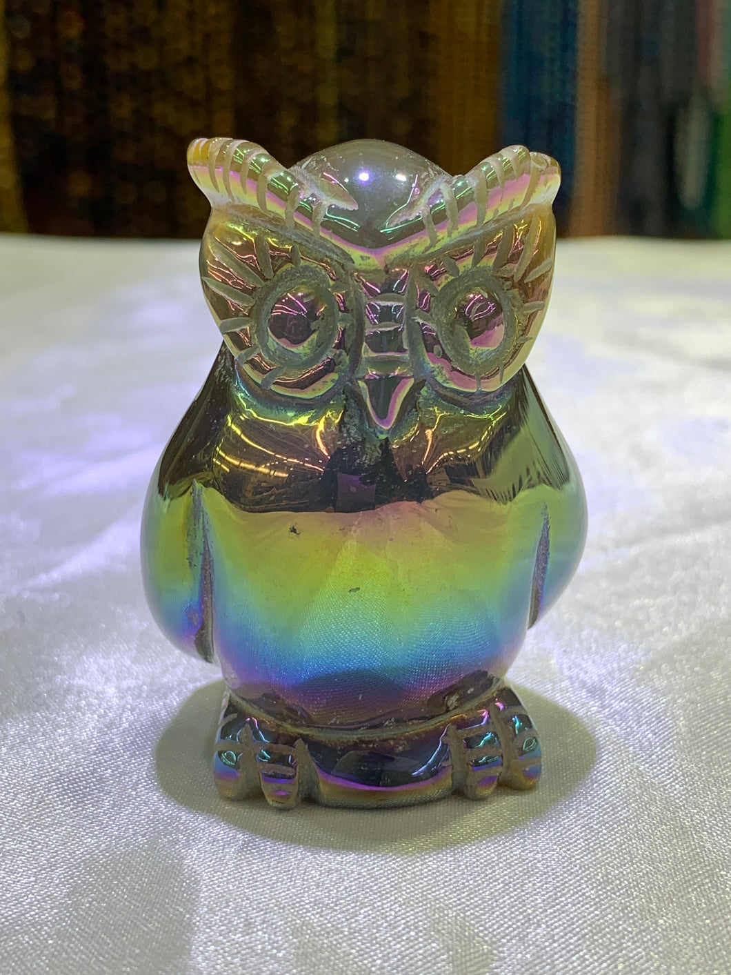 Rainbow Chalcedony Druzy Owl
