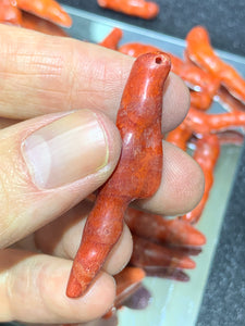 Red Bamboo Coral Beads
