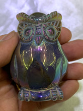 Load image into Gallery viewer, Rainbow Chalcedony Druzy Owl
